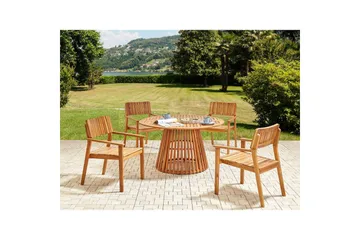 Runt bord Beliani Agello Light wood - Hagemøbler & utemiljø - Hagebord - Spisebord ute