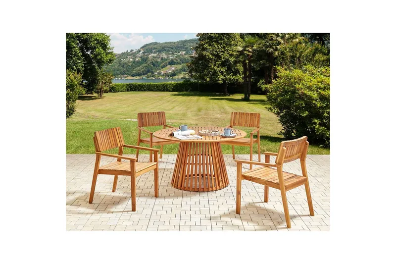 Runt bord Beliani Agello Light wood - Hagemøbler & utemiljø - Hagebord - Spisebord ute