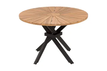 Runt bord Beliani Cissone Light wood||Black - Hagemøbler & utemiljø - Hagebord - Spisebord ute