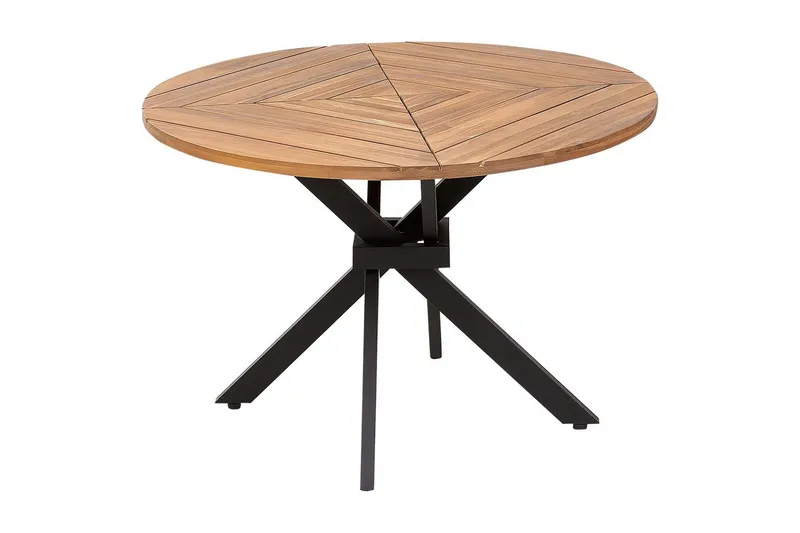 Runt bord Beliani Lissone Light wood||Black - Hagemøbler & utemiljø - Hagebord - Spisebord ute