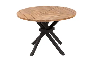 Runt bord Beliani Lissone Light wood||Black - Hagemøbler & utemiljø - Hagebord - Spisebord ute