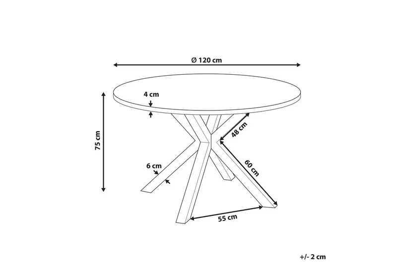 Runt bord Beliani Maletto Vit/Beige/Grå White||Grey - Hagemøbler & utemiljø - Hagebord - Spisebord ute