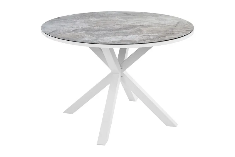 Runt bord Beliani Maletto Vit/Beige/Grå White||Grey