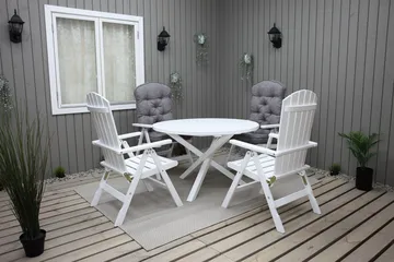 Scottsdale Hagebord Rund Hvit Ø 112 cm - Hvit - Hagemøbler & utemiljø - Hagebord - Spisebord ute