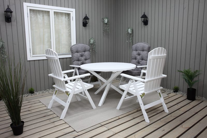 Scottsdale Hagebord Rund Hvit Ø 112 cm - Hvit - Hagemøbler & utemiljø - Hagebord - Spisebord ute