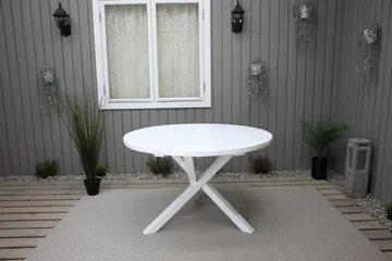 Scottsdale Hagebord Rund Hvit Ø 112 cm - Hvit - Hagemøbler & utemiljø - Hagebord - Spisebord ute