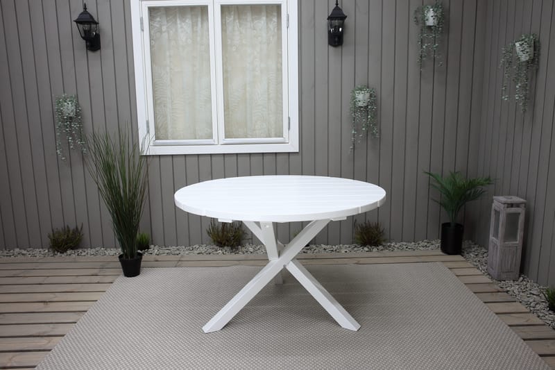 Scottsdale Hagebord Rund Hvit Ø 112 cm - Hvit - Hagemøbler & utemiljø - Hagebord - Spisebord ute