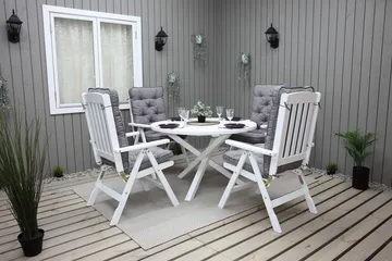 Scottsdale Hagebord Rund Hvit Ø 112 cm - Hvit - Hagemøbler & utemiljø - Hagebord - Spisebord ute