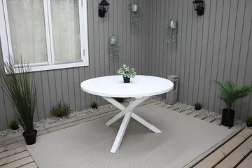 Scottsdale Hagebord Rund Hvit Ø 112 cm - Hvit - Hagemøbler & utemiljø - Hagebord - Spisebord ute