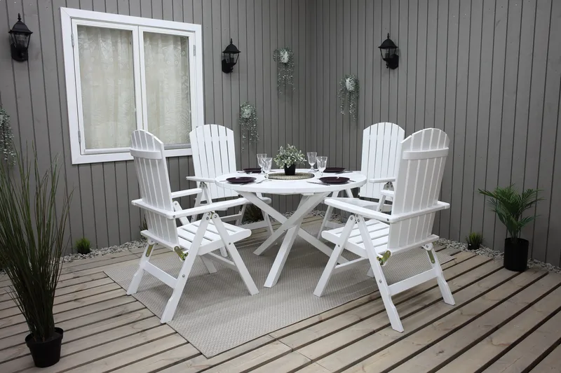 Scottsdale Hagebord Rund Hvit Ø 112 cm - Hvit - Hagemøbler & utemiljø - Hagebord - Spisebord ute