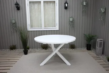 Scottsdale Hagebord Rund Hvit Ø 112 cm - Hvit - Hagemøbler & utemiljø - Hagebord - Spisebord ute