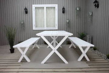 Scottsdale Utebord Rektangulært Hvit 190 cm - Hvit - Hagemøbler & utemiljø - Hagebord - Spisebord ute