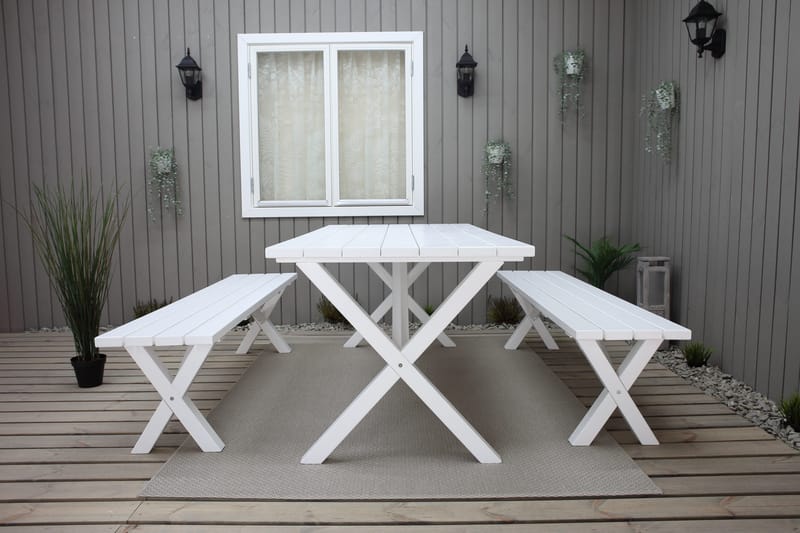 Scottsdale Utebord Rektangulært Hvit 190 cm - Hvit - Hagemøbler & utemiljø - Hagebord - Spisebord ute