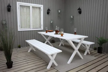 Scottsdale Utebord Rektangulært Hvit 190 cm - Hvit - Hagemøbler & utemiljø - Hagebord - Spisebord ute