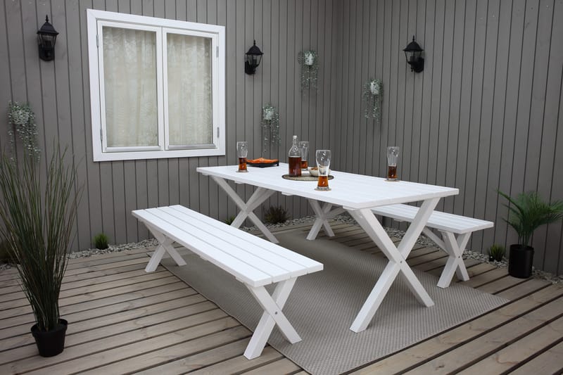 Scottsdale Utebord Rektangulært Hvit 190 cm - Hvit - Hagemøbler & utemiljø - Hagebord - Spisebord ute