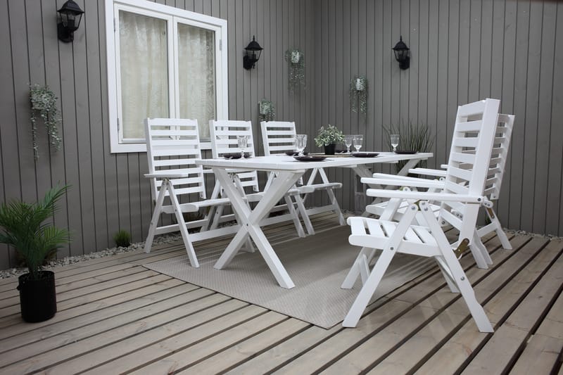 Scottsdale Utebord Rektangulært Hvit 190 cm - Hvit - Hagemøbler & utemiljø - Hagebord - Spisebord ute