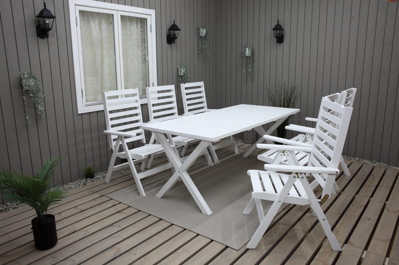Scottsdale Utebord Rektangulært Hvit 190 cm - Hvit - Hagemøbler & utemiljø - Hagebord - Spisebord ute