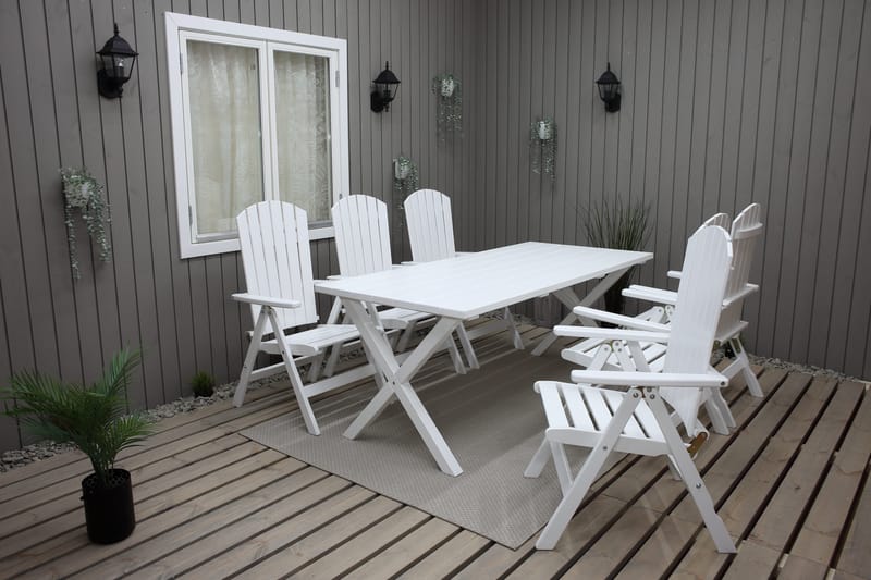 Scottsdale Utebord Rektangulært Hvit 190 cm - Hvit - Hagemøbler & utemiljø - Hagebord - Spisebord ute