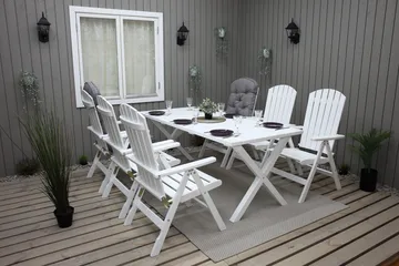 Scottsdale Utebord Rektangulært Hvit 190 cm - Hvit - Hagemøbler & utemiljø - Hagebord - Spisebord ute