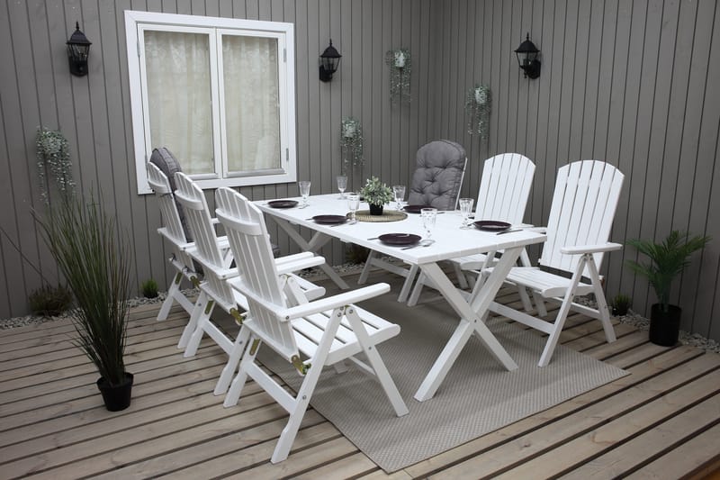 Scottsdale Utebord Rektangulært Hvit 190 cm - Hvit - Hagemøbler & utemiljø - Hagebord - Spisebord ute