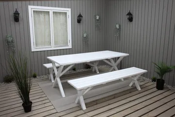 Scottsdale Utebord Rektangulært Hvit 190 cm - Hvit - Hagemøbler & utemiljø - Hagebord - Spisebord ute