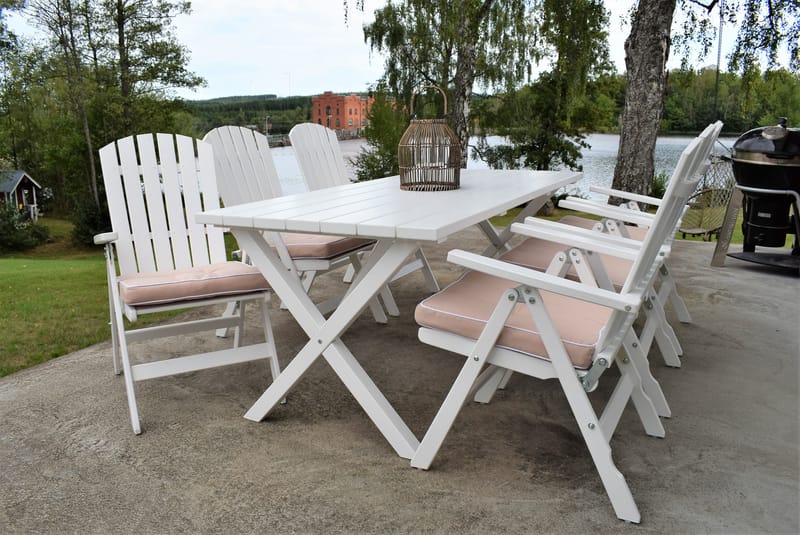 Scottsdale Utebord Rektangulært Hvit 190 cm - Hvit - Hagemøbler & utemiljø - Hagebord - Spisebord ute