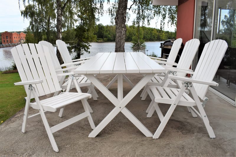 Scottsdale Utebord Rektangulært Hvit 190 cm - Hvit - Hagemøbler & utemiljø - Hagebord - Spisebord ute