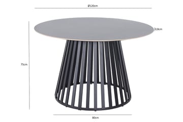 Sensi rundt spisebord utendørs 120 cm i metall - Svart - Hagemøbler & utemiljø - Hagebord - Spisebord ute