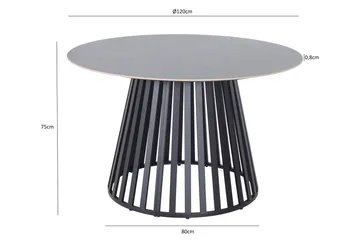 Sensi rundt spisebord utendørs 120 cm i metall - Svart - Hagemøbler & utemiljø - Hagebord - Spisebord ute