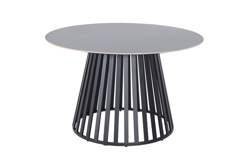 Sensi rundt spisebord utendørs 120 cm i metall, Svart