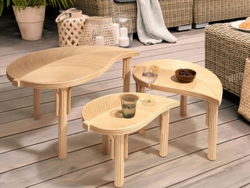 Sett med 3 sofabord til utendørs bruk Paralia rotting - Natur/Beige - Hagemøbler & utemiljø - Hagebord - Loungebord & Sofabord utendørs