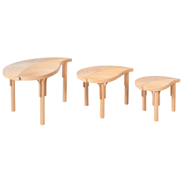 Sett med 3 sofabord til utendørs bruk Paralia rotting - Natur/Beige - Hagemøbler & utemiljø - Hagebord - Loungebord & Sofabord utendørs