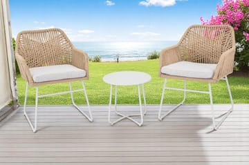 Seville Sidebord Rund Ø45 cm - Korallsand - Hagemøbler & utemiljø - Hagebord - Sidebord utendørs