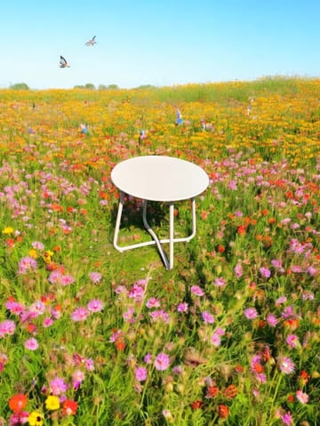 Seville Sidebord Rund Ø45 cm - Korallsand - Hagemøbler & utemiljø - Hagebord - Sidebord utendørs