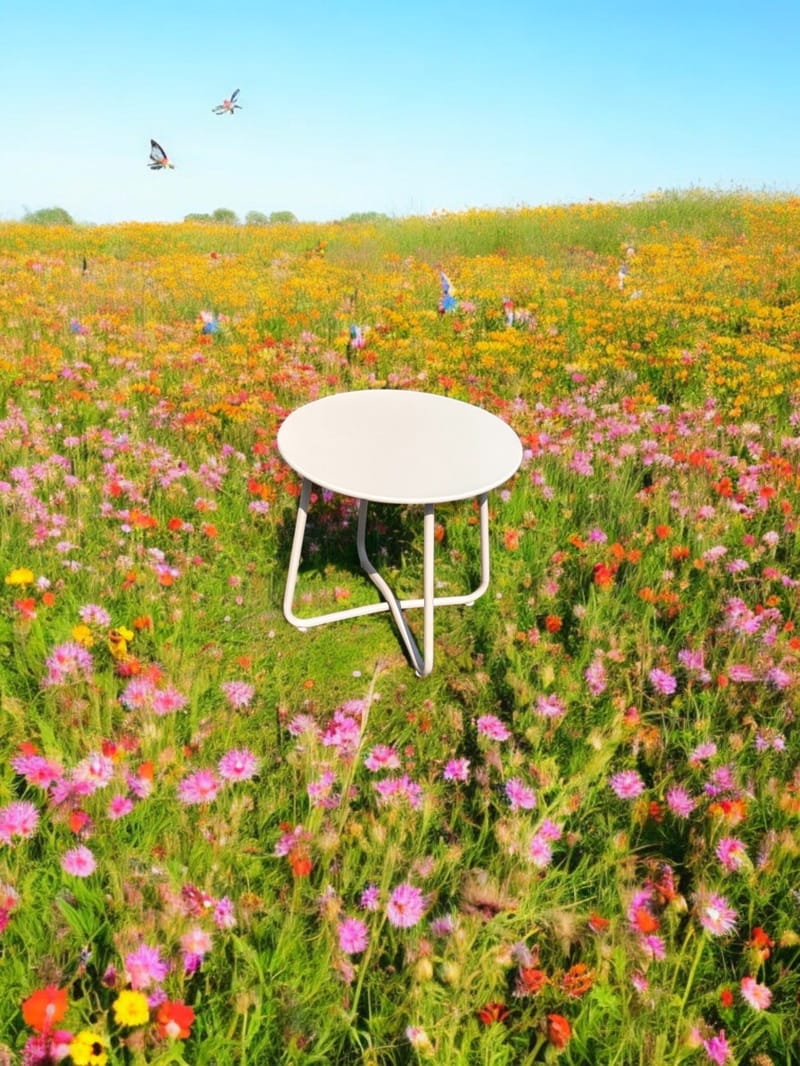 Seville Sidebord Rund Ø45 cm - Korallsand - Hagemøbler & utemiljø - Hagebord - Sidebord utendørs