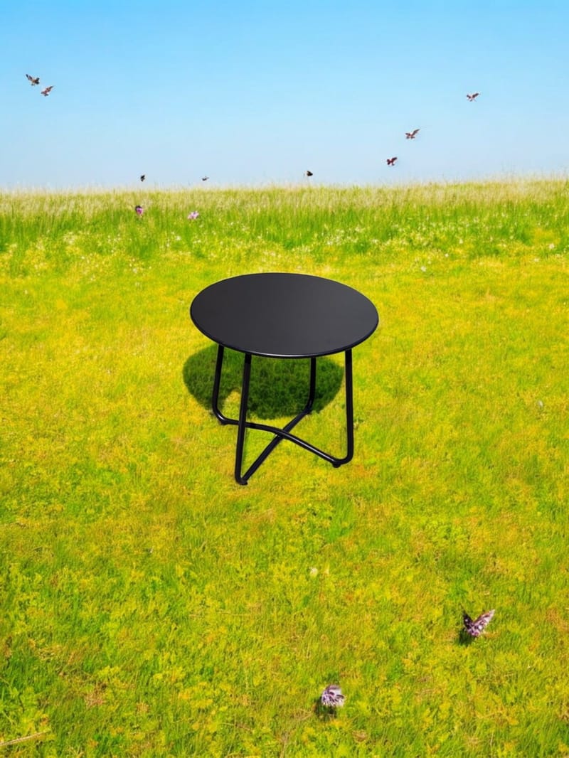 Seville Sidebord Rund Ø45 cm - Svart - Hagemøbler & utemiljø - Hagebord - Sidebord utendørs