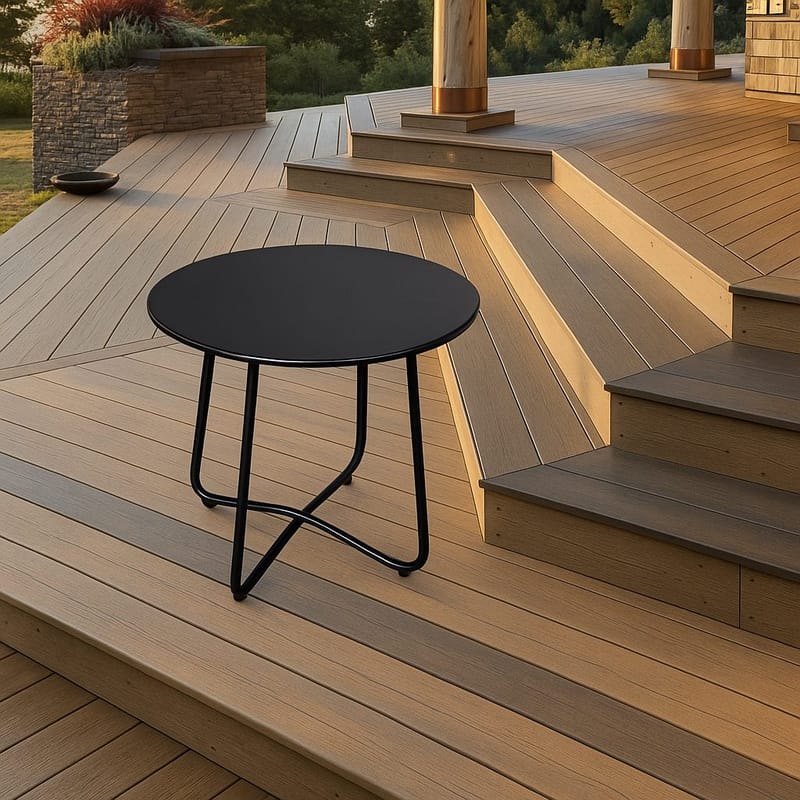 Seville Sidebord Rund Ø45 cm - Svart - Hagemøbler & utemiljø - Hagebord - Sidebord utendørs