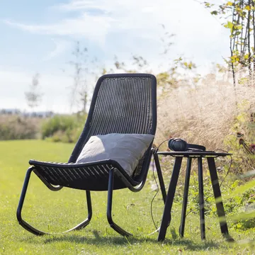 Sidebord Fer 49 cm rundt utendørs - Svart - Hagemøbler & utemiljø - Hagebord - Sidebord utendørs