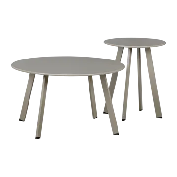 Sidebord Fer 70 cm rundt utendørs - Sand - Hagemøbler & utemiljø - Hagebord - Sidebord utendørs