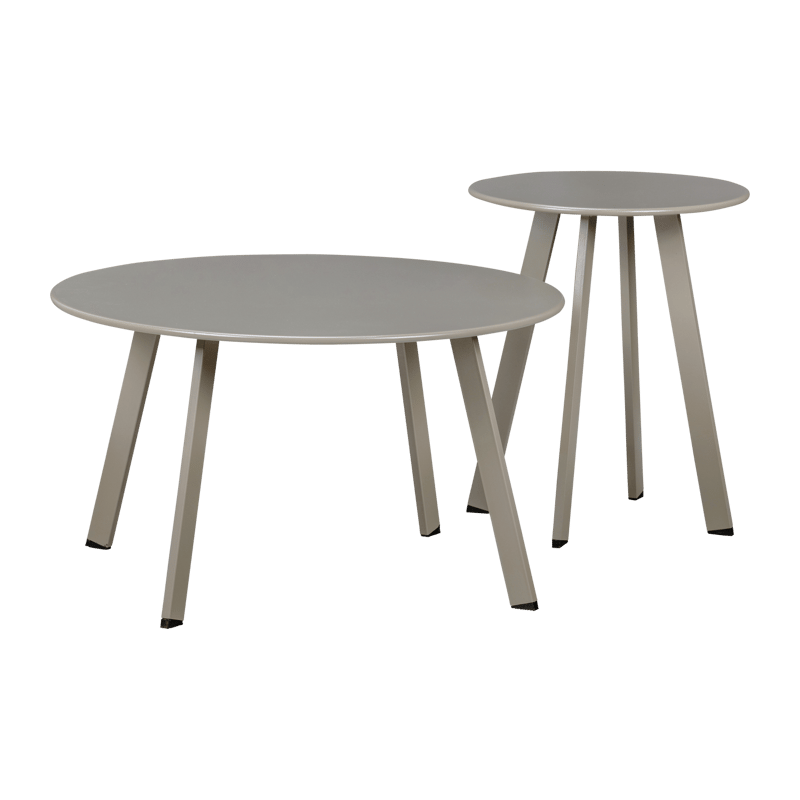 Sidebord Fer 70 cm rundt utendørs - Sand - Hagemøbler & utemiljø - Hagebord - Sidebord utendørs