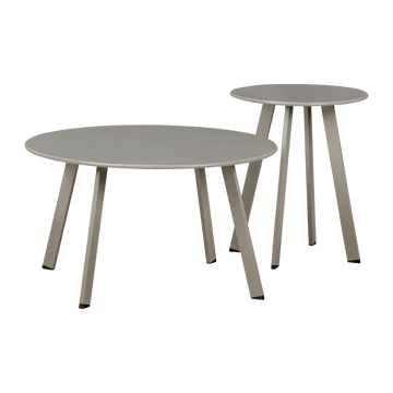 Sidebord Fer 70 cm rundt utendørs - Sand - Hagemøbler & utemiljø - Hagebord - Sidebord utendørs