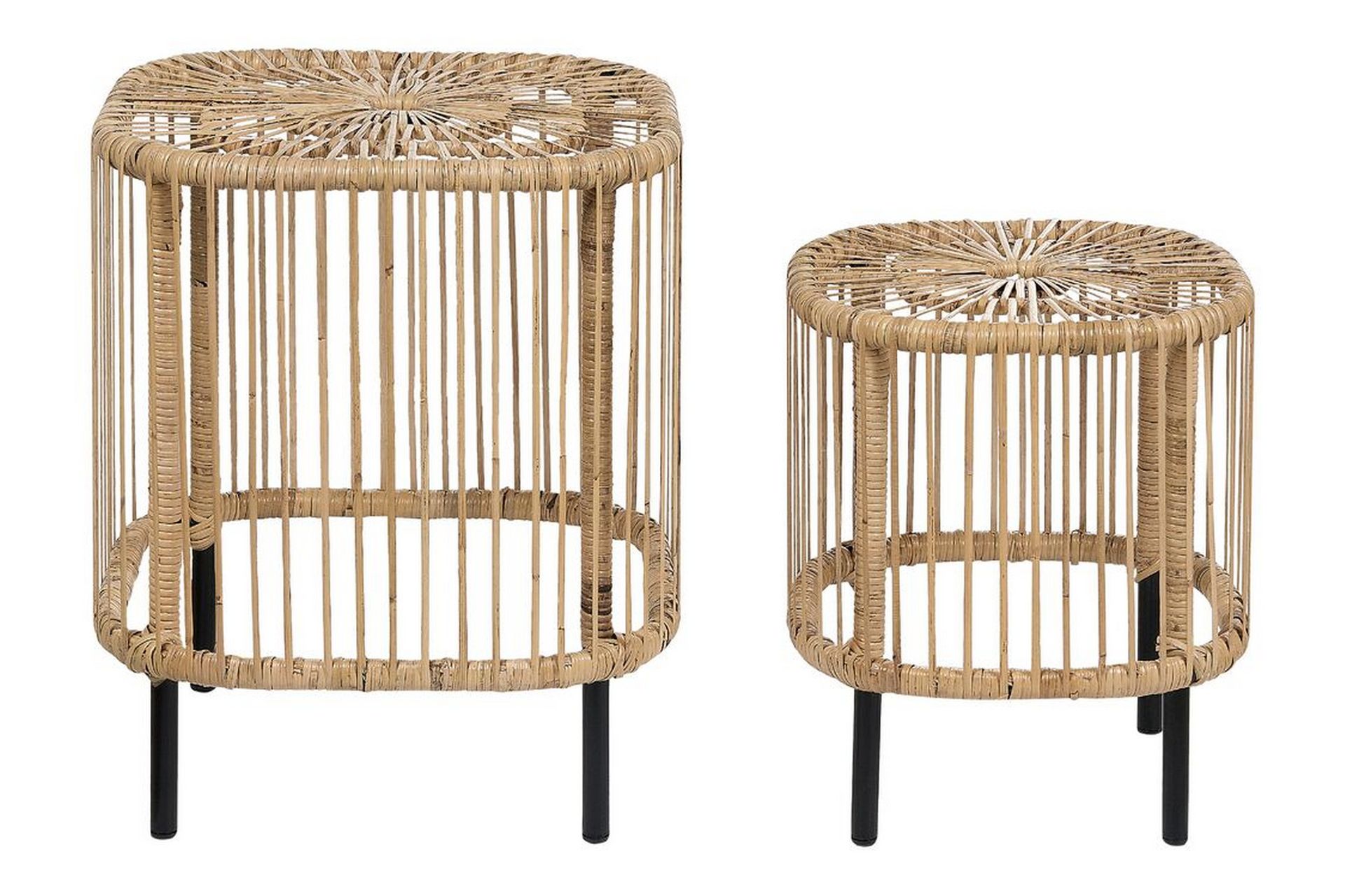 Sidebord Rimouski 40x40 cm - Naturlig/Sort - Hagemøbler & utemiljø - Hagebord - Sidebord utendørs