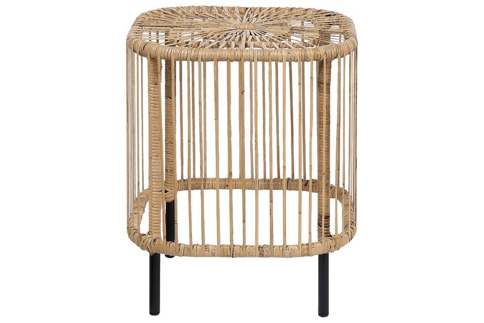 Sidebord Rimouski 40x40 cm - Naturlig/Sort - Hagemøbler & utemiljø - Hagebord - Sidebord utendørs