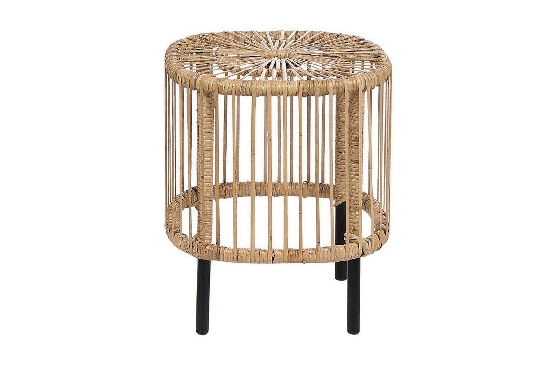 Sidebord Rimouski 40x40 cm - Naturlig/Sort - Hagemøbler & utemiljø - Hagebord - Sidebord utendørs