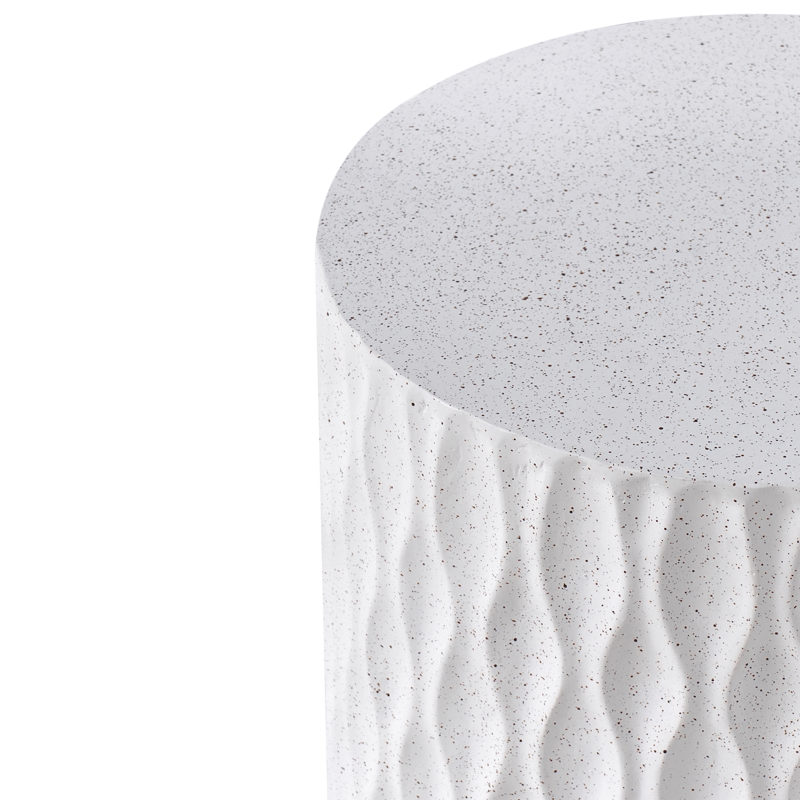 Sidebord utendørs Antelao 37 cm terrazzoeffekt - Hvit - Hagemøbler & utemiljø - Hagebord - Sidebord utendørs