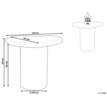 Sidebord utendørs Arsoli 43x58 cm - Hvit - Hagemøbler & utemiljø - Hagebord - Sidebord utendørs