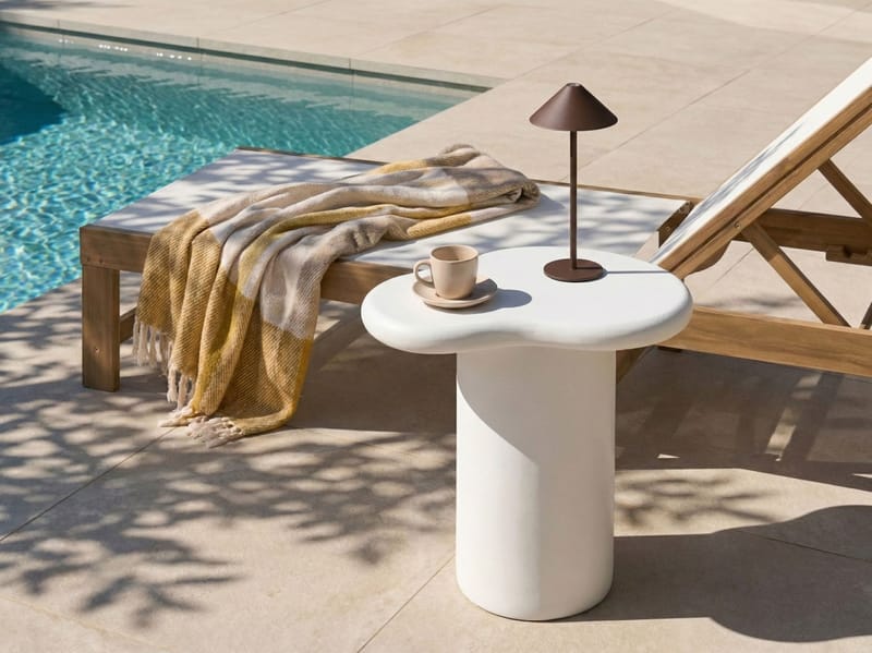 Sidebord utendørs Arsoli 43x58 cm - Hvit - Hagemøbler & utemiljø - Hagebord - Sidebord utendørs