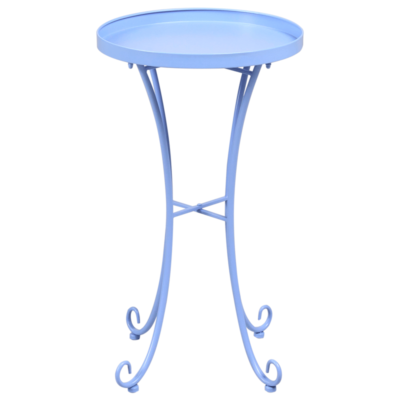 Sidebord utendørs Cavinia 40 cm Jern - Lyseblå - Hagemøbler & utemiljø - Hagebord - Sidebord utendørs