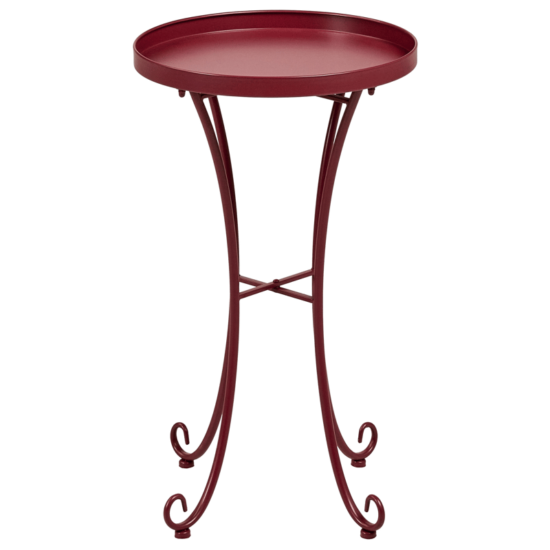 Sidebord utendørs Cavinia 40 cm Jern - vinrød - Hagemøbler & utemiljø - Hagebord - Sidebord utendørs
