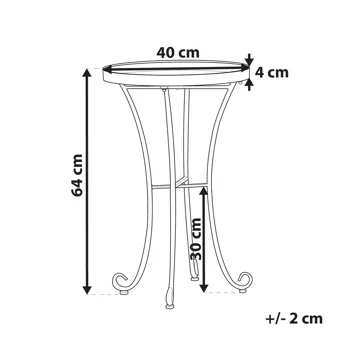 Sidebord utendørs Cavinia 40 cm Jern - vinrød - Hagemøbler & utemiljø - Hagebord - Sidebord utendørs